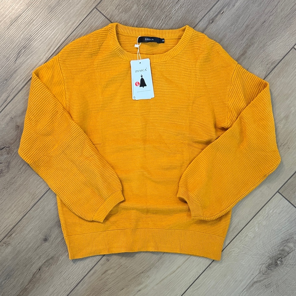 Women's Yellow Crewneck Sweater